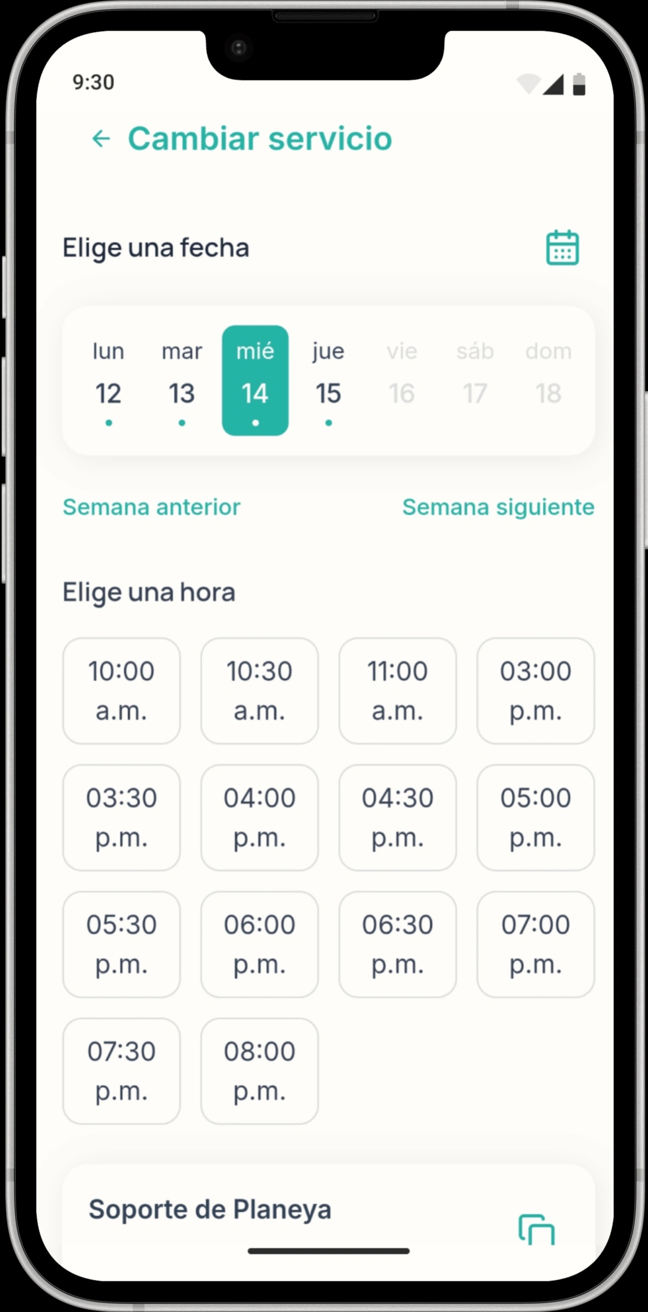 Elige una hora