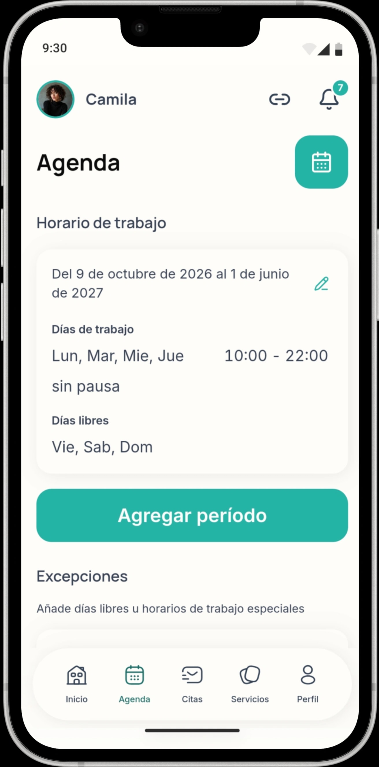 Disponibilidad visible