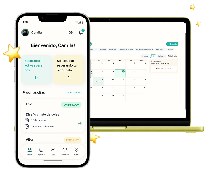 Reservas online para profesionales de cejas y pestañas